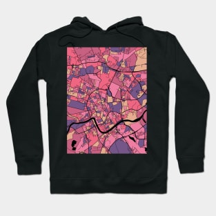 Kraków Map Pattern in Purple & Pink Hoodie